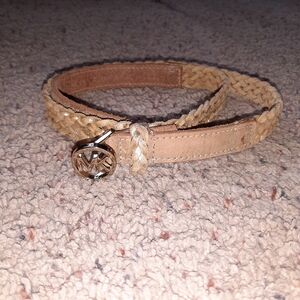 Michael Kors Skinny Braided Leather Belt